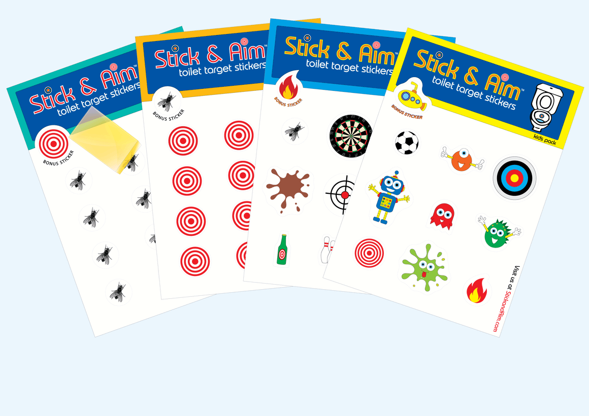 Stick & Aim Toilet Targets